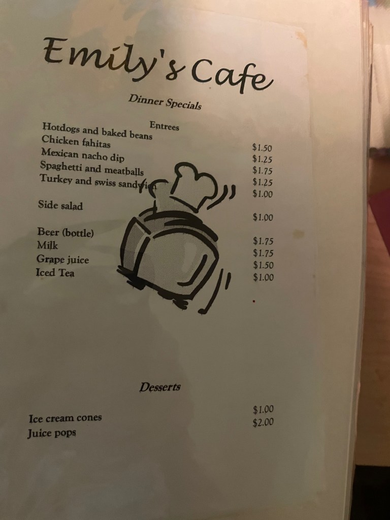 Daughter's pretend restaurant