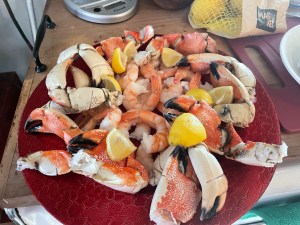 Crab legs for dinner with my adult daughter home for college break