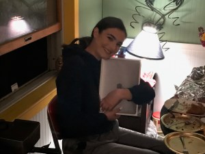 Middle Daughter with laptop gift for HS graduation