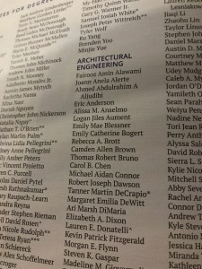 My daughter listed in the graduation program