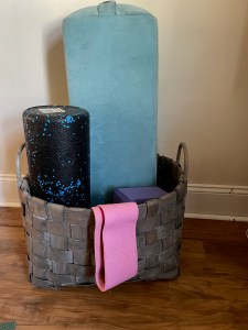 Basket of yoga props
