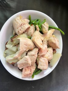 Chicken tenders with potatoes and vegetables