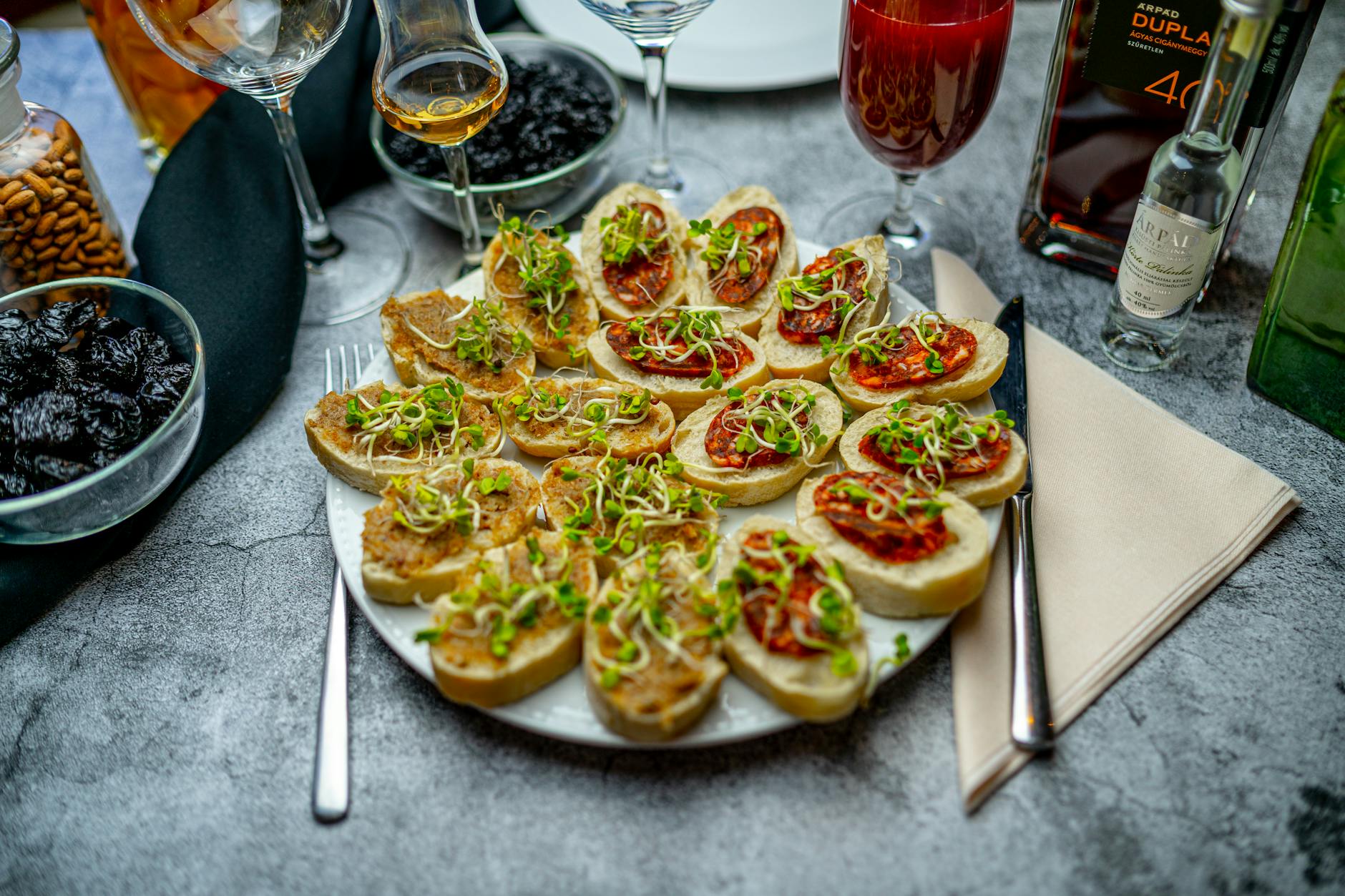Bruschetta with wine