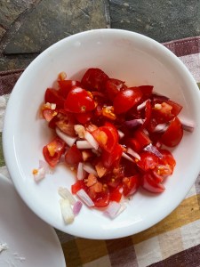 Tomato mixture for bruschetta
