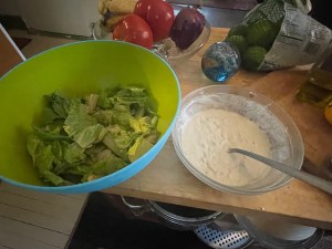 Home-made caesar dressing