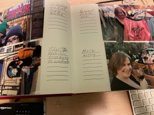 Page from first anniversary scrapbook