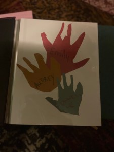 Handprints from my daughters to my parents