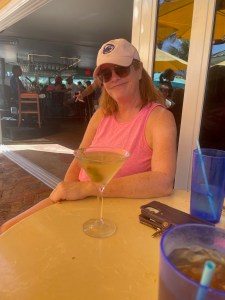 Author enjoying a martini in Florida