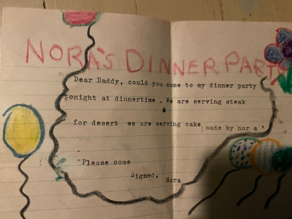 Dinner party invitation from me as little girl