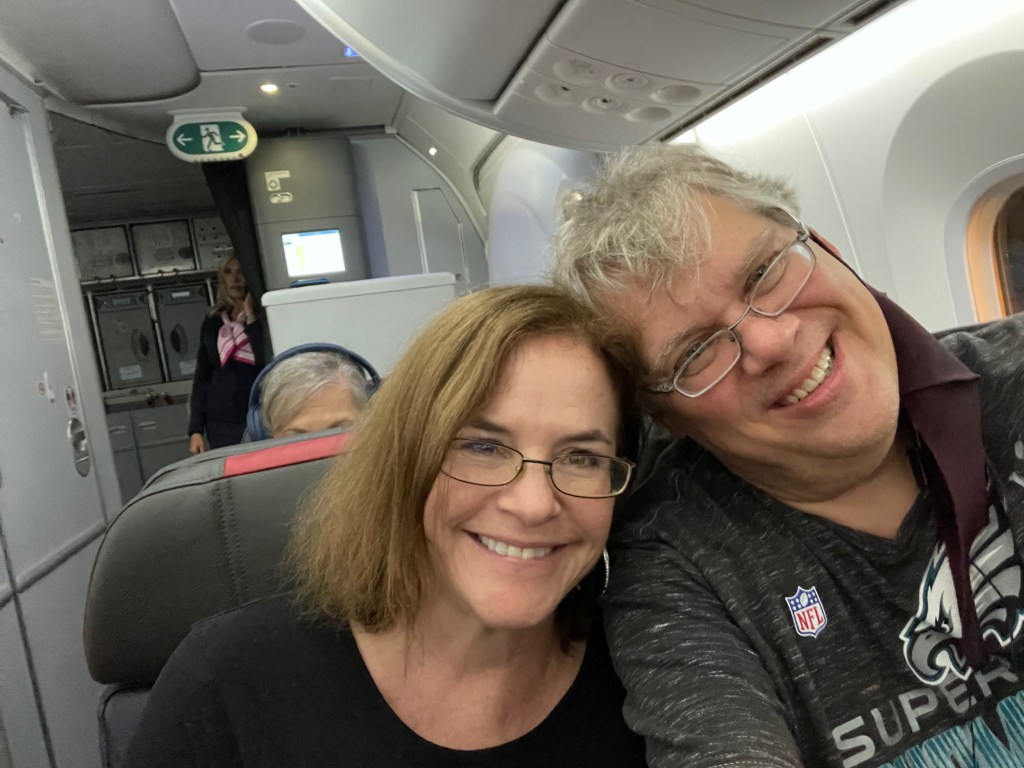 Flying with my calm husband