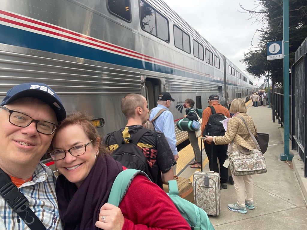 Boarding another leg of the train trip