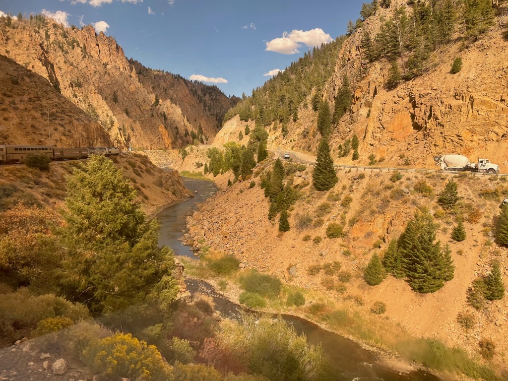 Rocky Mountains view from the train
