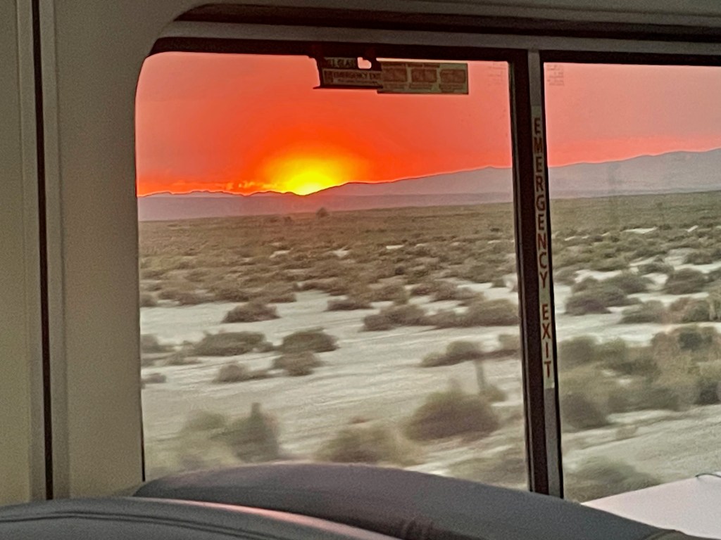 Sunset out the window