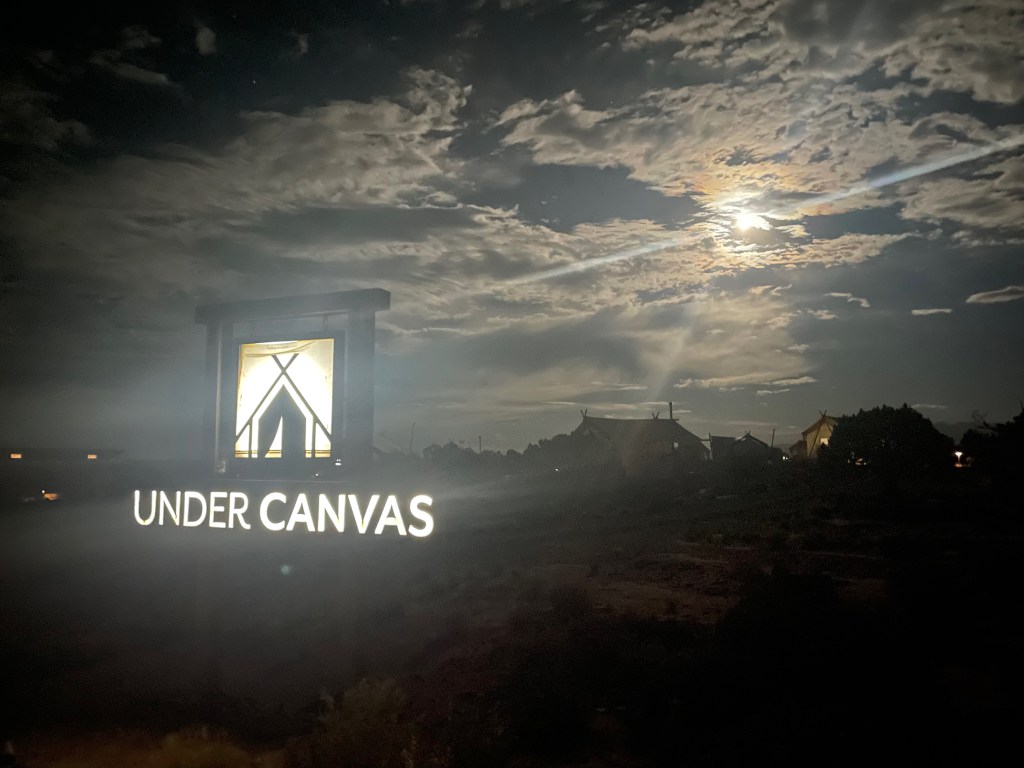 Under Canvas check in tent