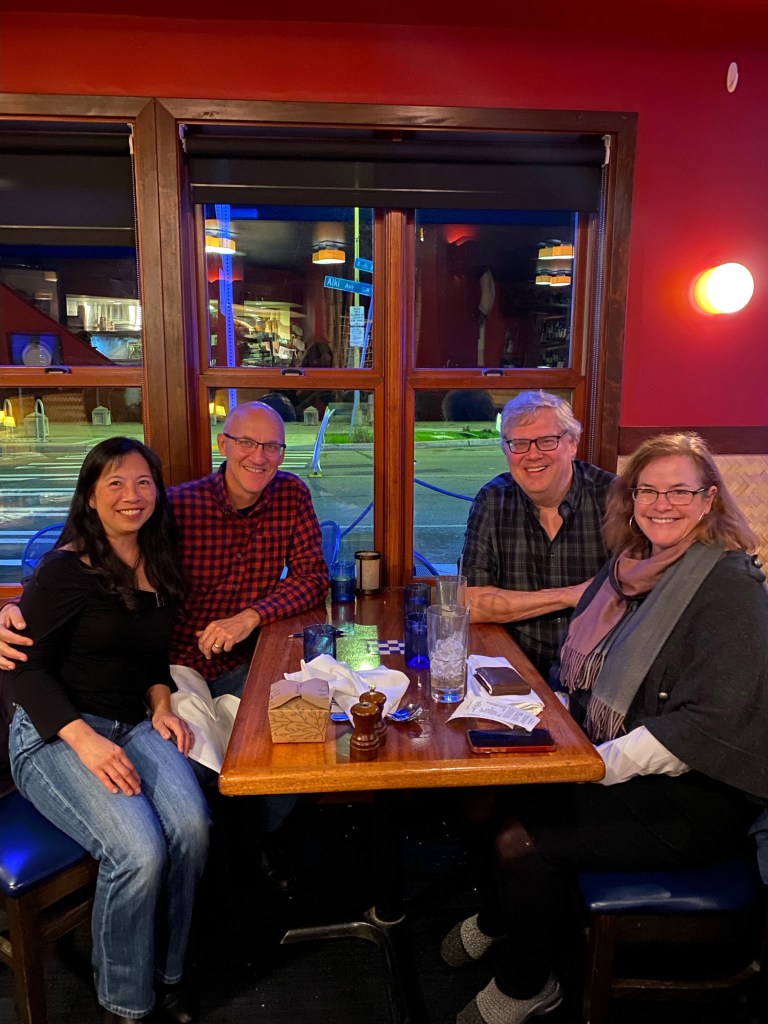 Meeting friends for dinner