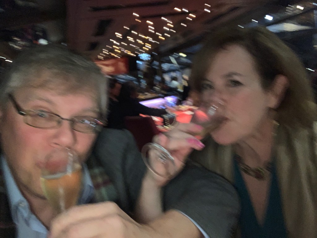 Enjoying dinner on the cruise