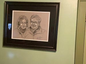 Framed sketch from Paris