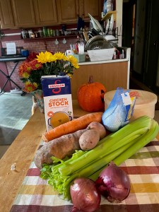 Ingredients for roasted vegetable soup