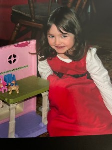 Playing with dollhouse